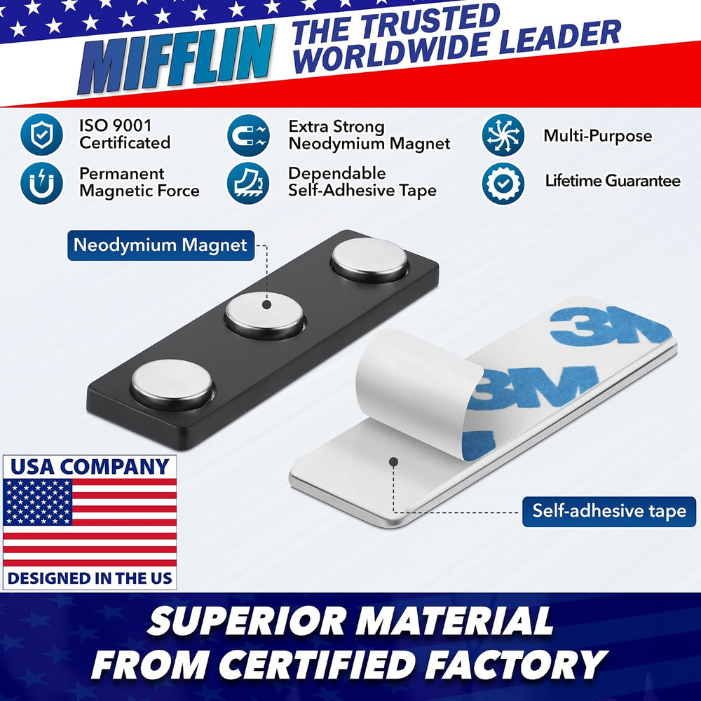 Mifflin-USA Name Tag Magnets (100 Magnets, 1.75 x 0.5 inches), Name Tag Magne...