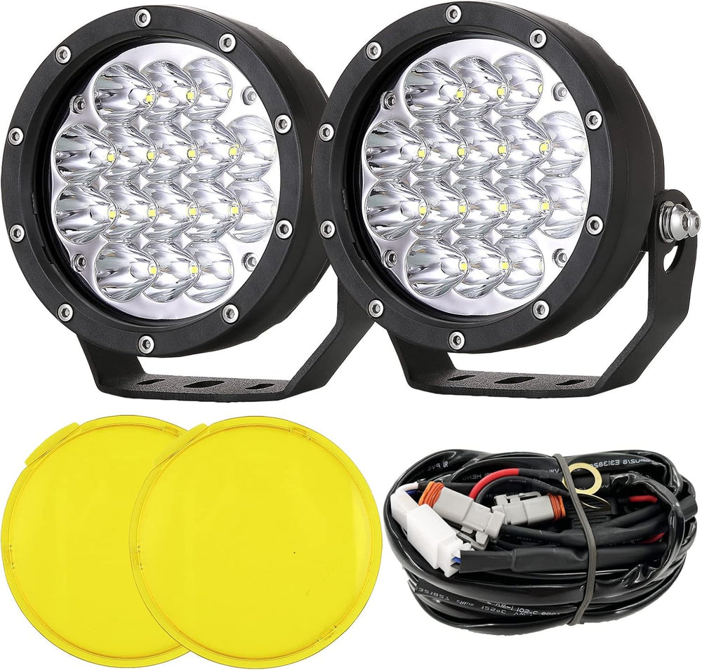 Pair 5 Inch Led Offroad Driving Lights Round Spot Light Fog Lights