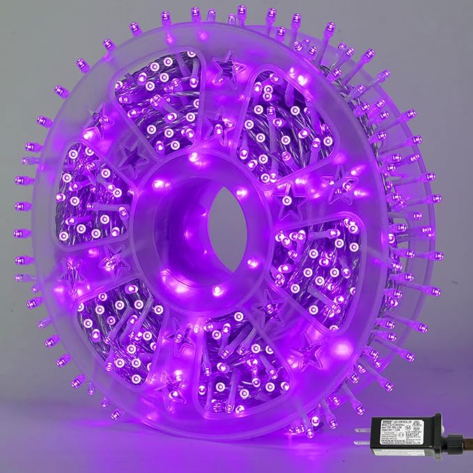 YEGUO 165ft 500 LED Halloween Lights Outdoor Waterproof, Purple String Lights...