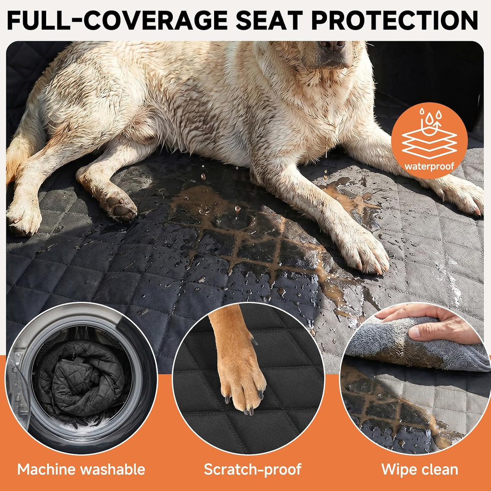 Dog Car Seat Cover & Back Seat Extender,31"Super High Pet Barrier wi...