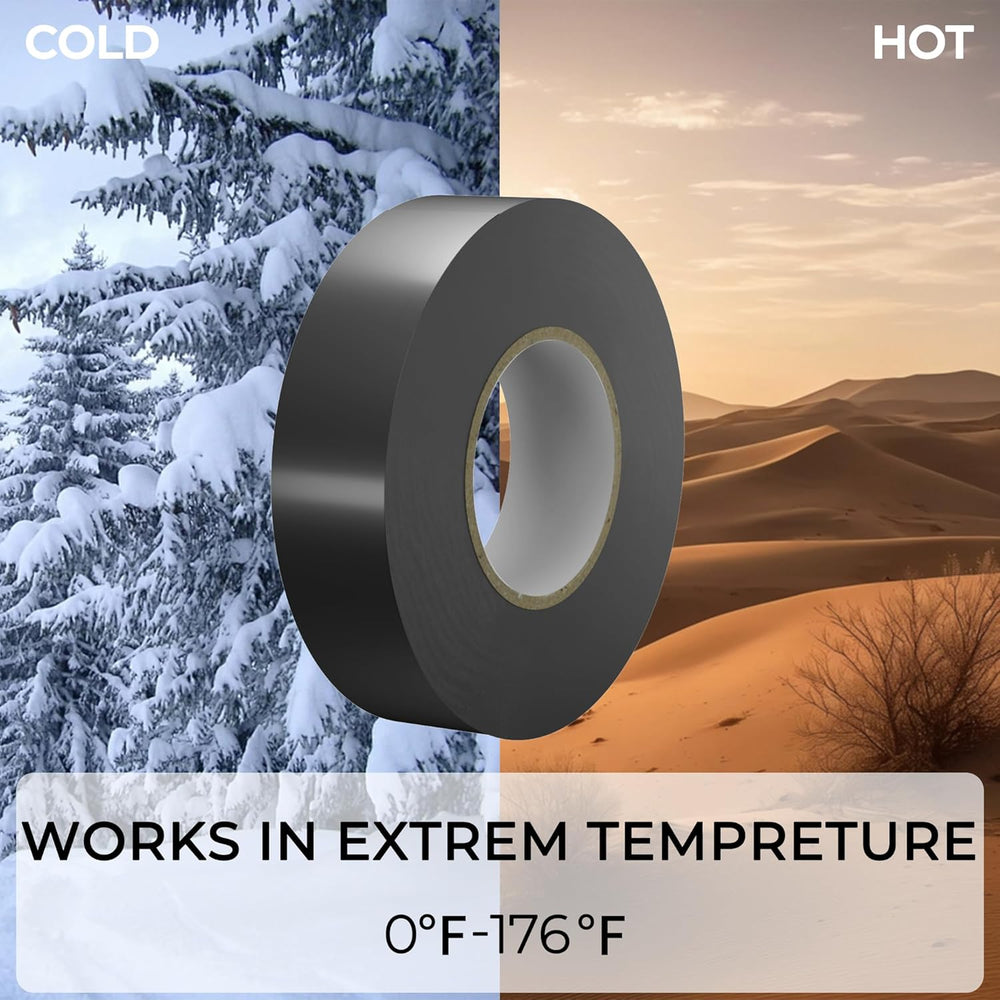 100 Pack 0.75" x66ft Electrical Tape, Waterproof Flame Retardant