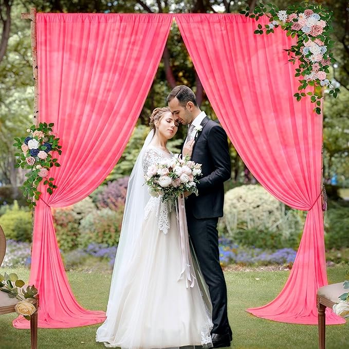 10 x 10 Feet Pink Backdrop Curtain for Partie, Background Curtains for Photos...