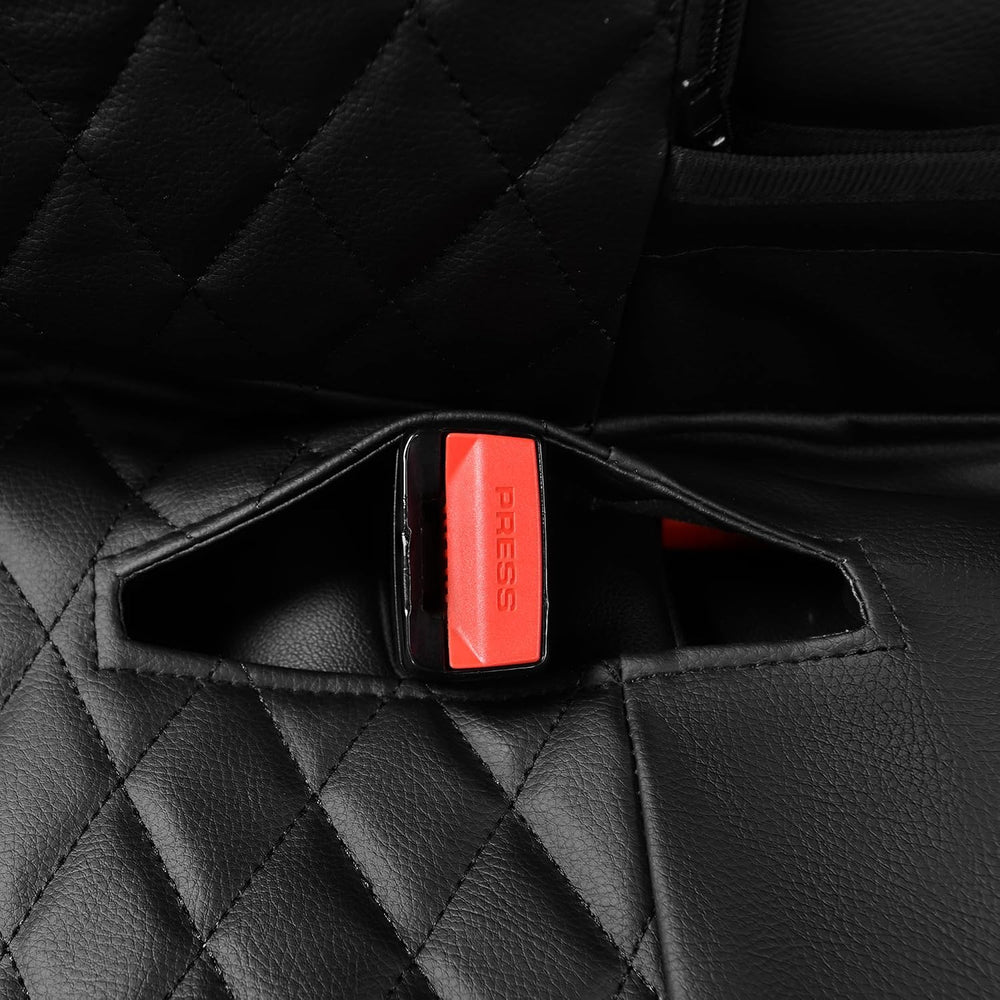 CAR PASS Faux Leather Back Seat Cover, Universal Quilting Waterproof Bench Re...