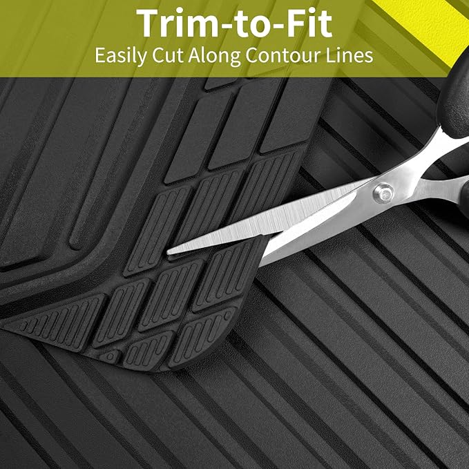 CAR PASS Yellow Car Mats Metallic, Aluminum Film All Weather Rubber Lemon (4 ...