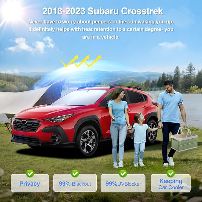 8pcs Car Window Shades for Subaru Crosstrek 2018-2023 Accessories, Windshield