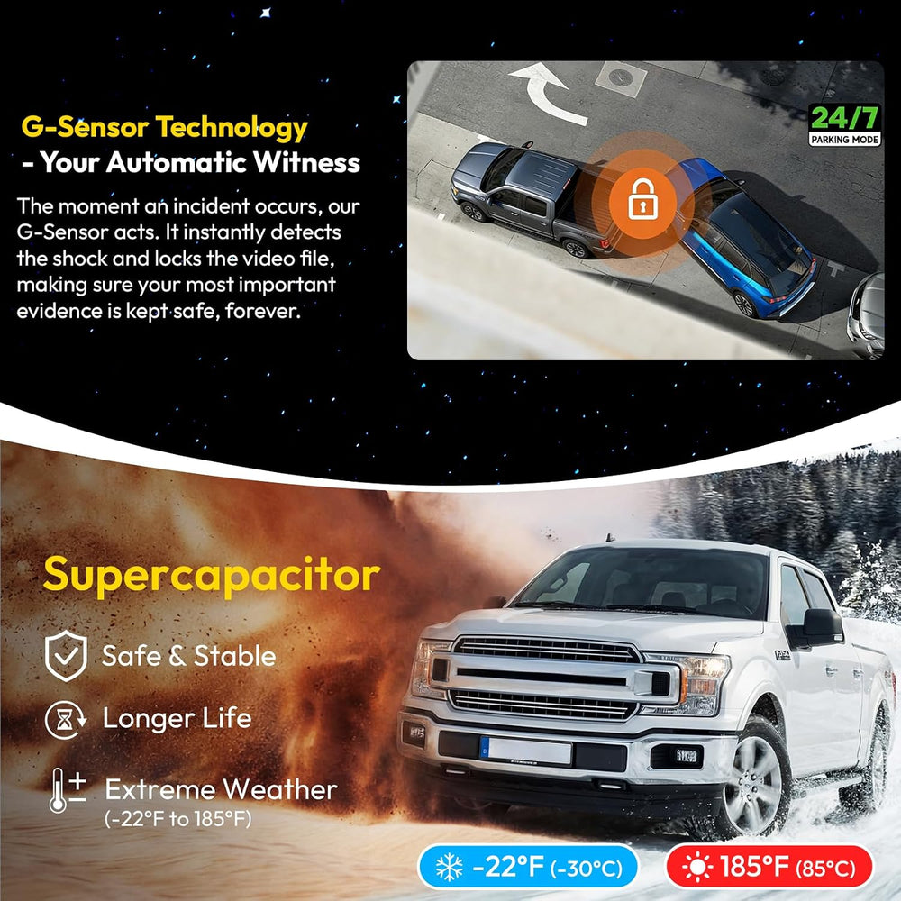 OEM Style hidden 4K Dash Cam for Ford F150 2018-2026 F250/F350/F450