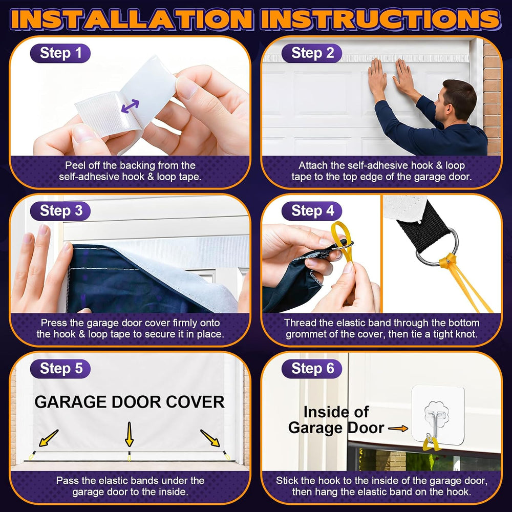 Halloween Garage Door Cover 16x7 FT, Ghost Halloween Garage Door Decoration