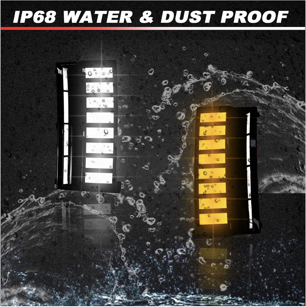 LED Front Bumper Fog Lights Amber Sequential Turn Signals for Hyundai Santa F...