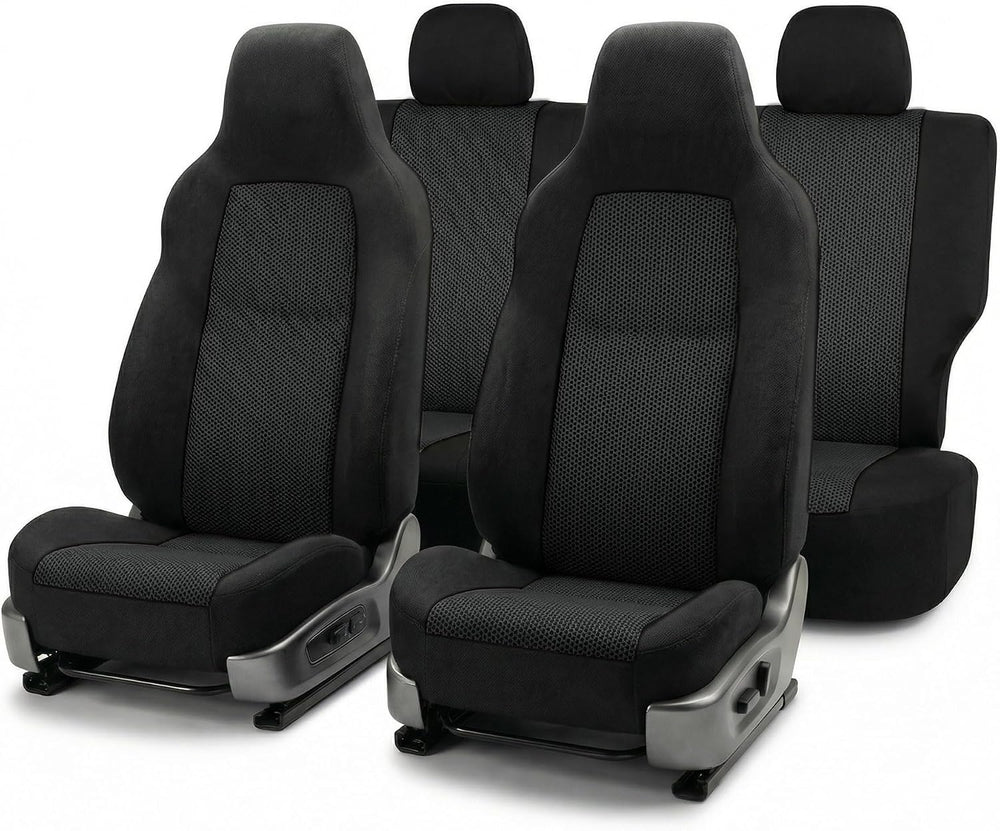 FH Group Car Seat Covers Classic Cloth Seat Covers Full Set with Gift โ Unive...