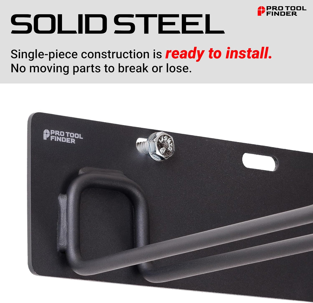 Garage Tool Organizer Wall Mount โ Heavy Gauge Steel Rack with Welded Hooks, ...