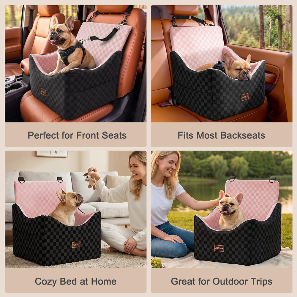 JOEJOY Elevated Dog Car Seat for Small/Medium Dogs up to 35 lbs, Memory Foam ...