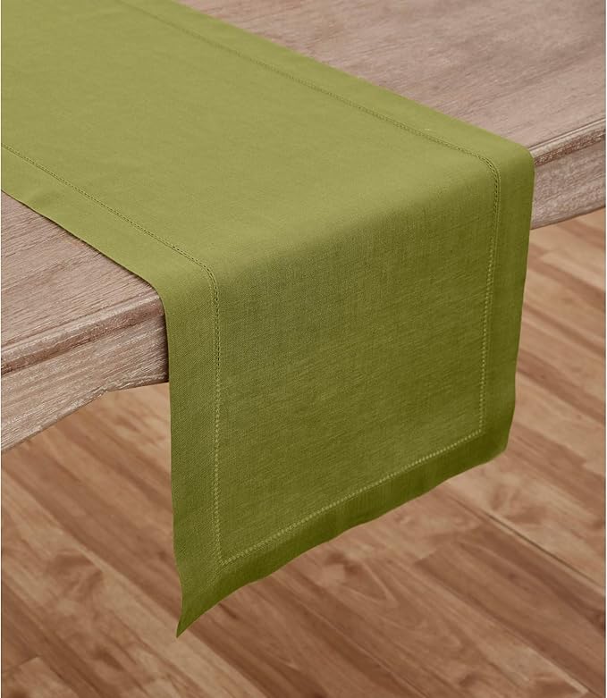 Solino Home Linen Avocado Green Table Runner 72 Inches Long - 100% Pure Linen...