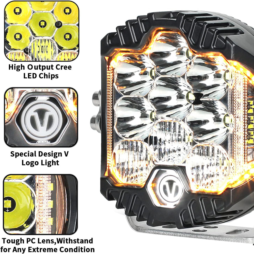 7 Inch Round LED Offroad Light with DRL, 90W Driving Light LED Light Bar, 800...