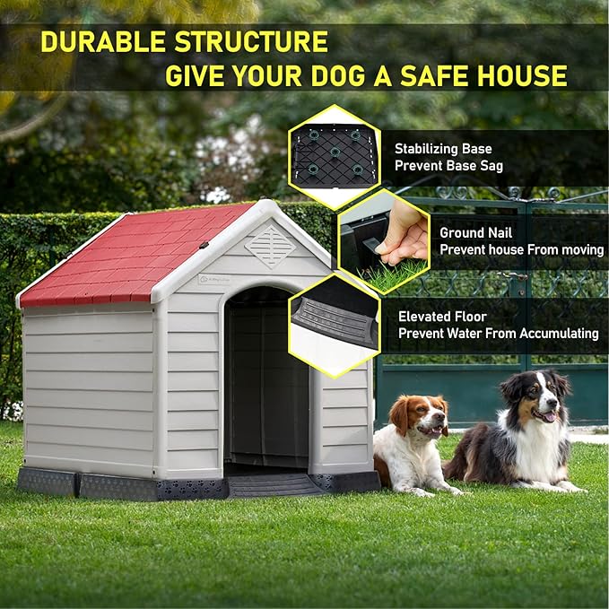 LEMBERI Durable Waterproof Plastic Dog House