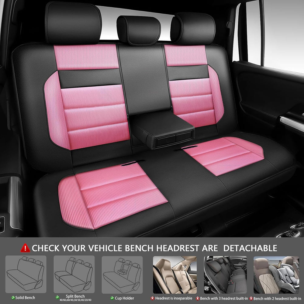 CAR PASS Memory Foam Seat Covers Full Sets, Airy Cool Mesh Thick Car Seat Cov...