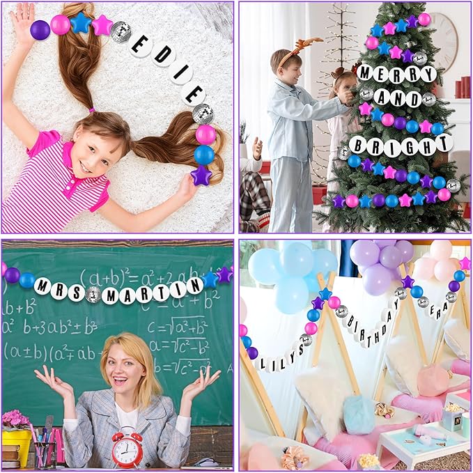 Giant Friendship Bracelet Garland Kit, DIY Birthday Banner with Letters Ball ...