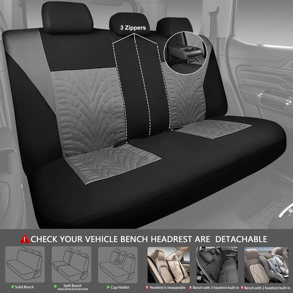 CAR PASS Car Seat Covers Full Sets, Front & Split Rear Bench for Car, 3D ...