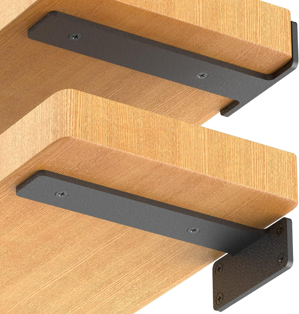 Starunder 14 Inch Floating Shelf Brackets,6 Pack L‑Shape Shelf Supports