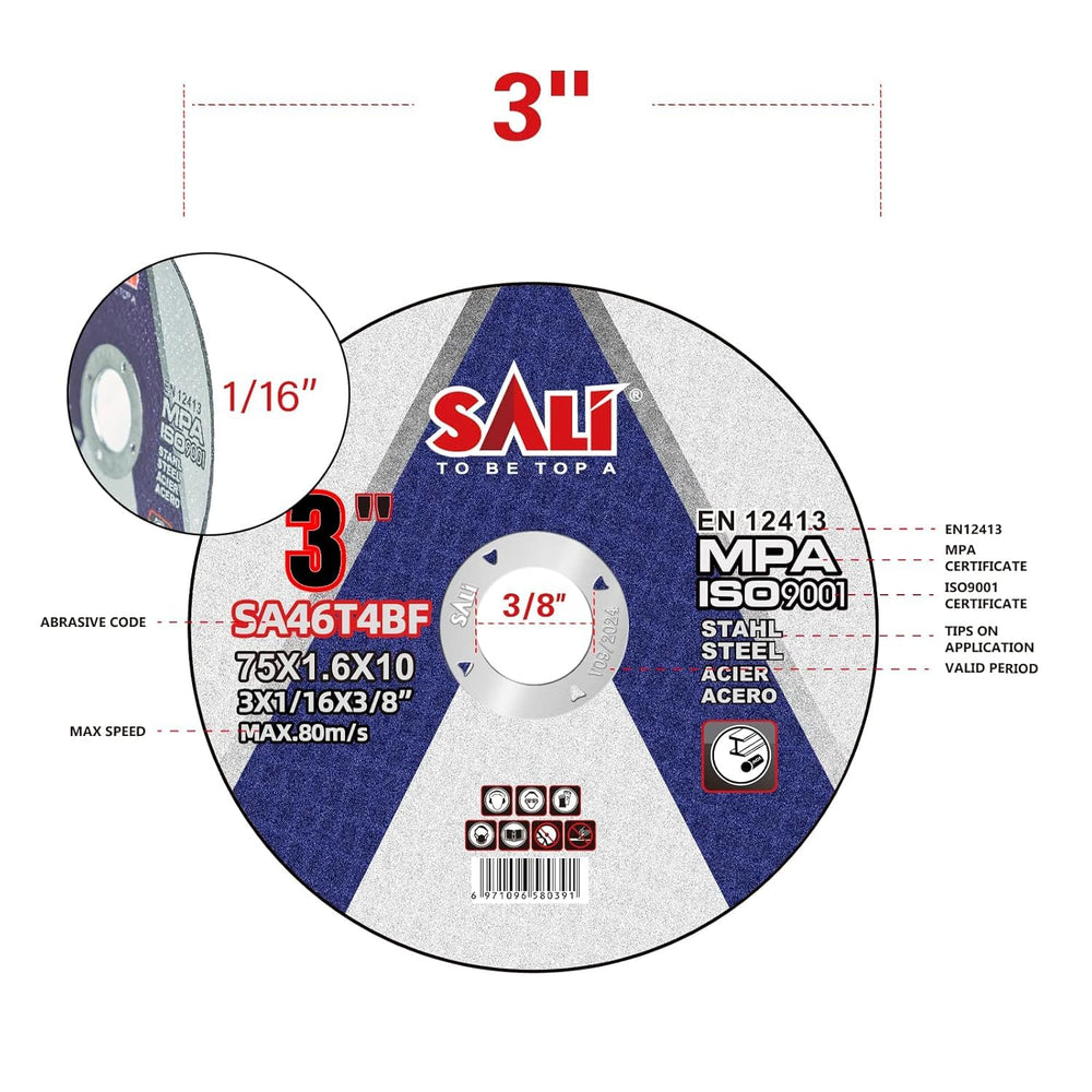 SALI 100 Pack Cut Off Wheels 3 Inch General Purpose Metal Cutting Wheel for 3...