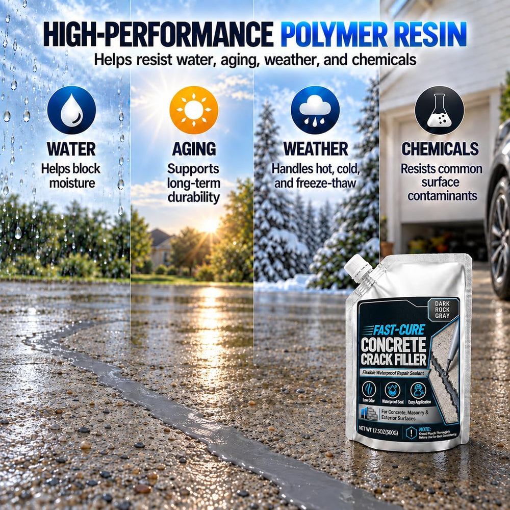 Concrete Crack Filler 2 Pack,Self-Leveling High Elasticity Cement Sealant, Qu...