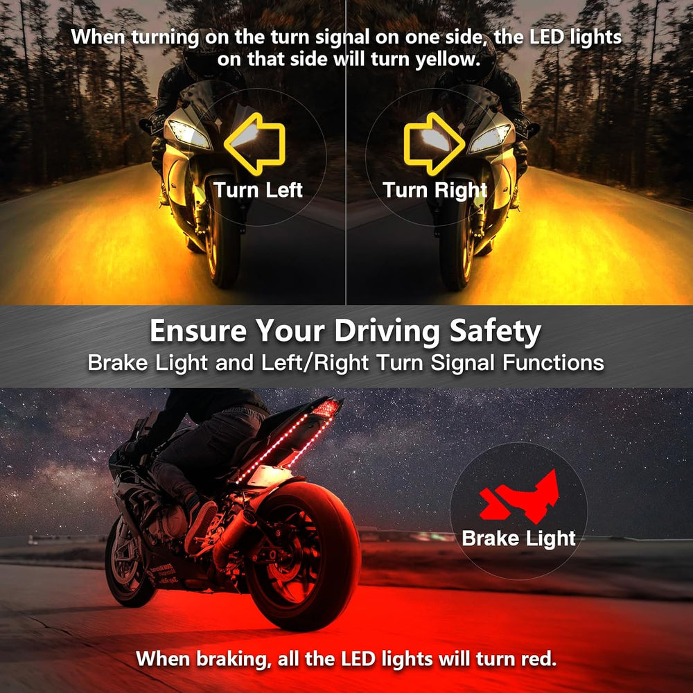 18Pcs RGB+IC Chasing Motorcycle LED Lights with APP/RF Remote, Dreamcolor Mot...