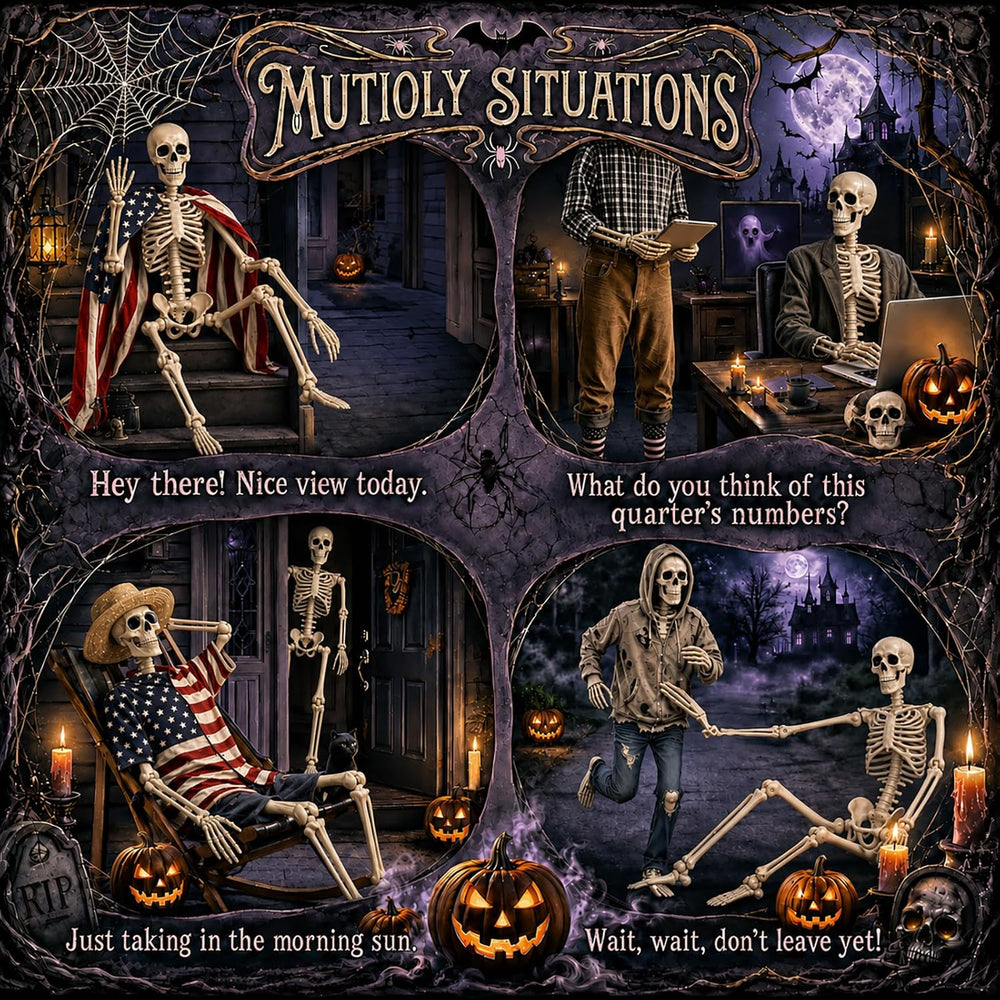 Abakuku 2 Pack 36" Halloween Skeleton Decorations,Human Bones for Hallow...