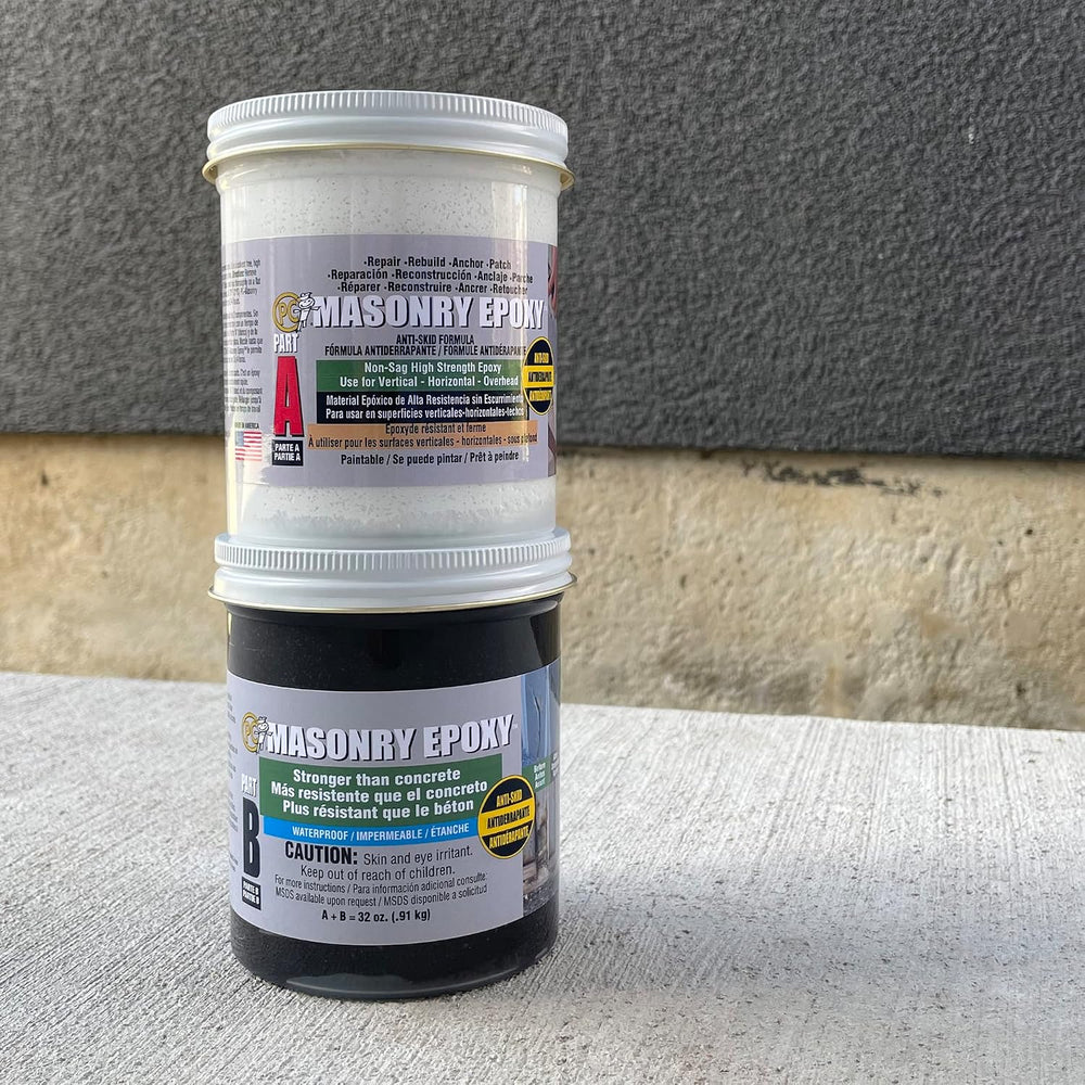 PC Products PC-Masonry Epoxy Adhesive Paste, Two-Part Repair, 32 oz in Two Ja...