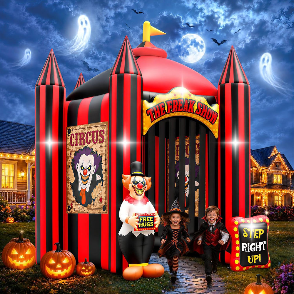 Kalolary 12FT Tall Halloween Inflatables Scary Clown Arch Haunted House