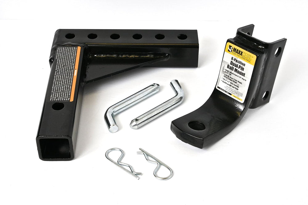 MaxxHaul Adjustable Ball Mount, 5,000 lb Towing Capacity with 8โPosition Heig...