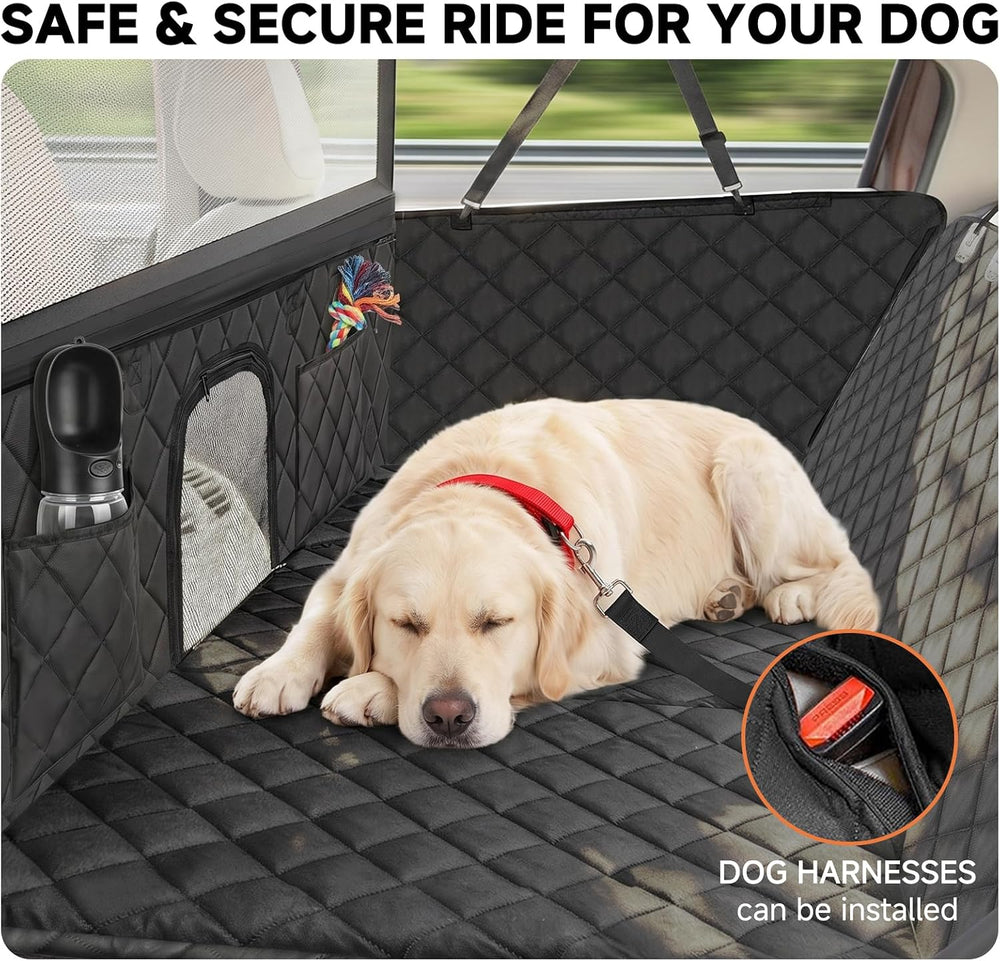 Dog Car Seat Cover & Back Seat Extender,31"Super High Pet Barrier wi...
