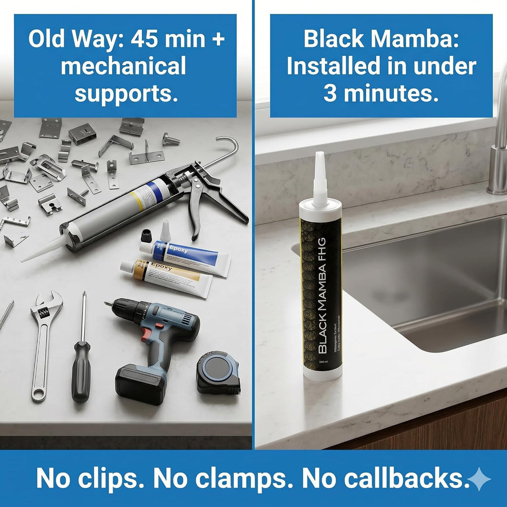 Black Mamba FHG High Tack Undermount Sink Adhesive | MS Polymer Sealant | Hea...