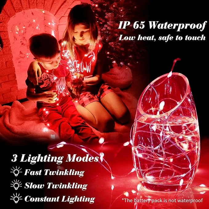 ZGWJ 50 Pack Fairy Lights Battery Operated, 7ft 20 Mini LED Fairy String Ligh...