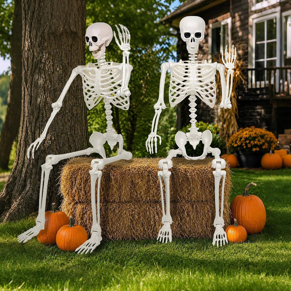 5.4Ft Halloween Skeleton Decorations Life Size: Posable Skeleton Decor