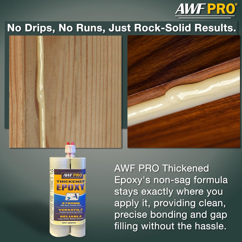 AWF-PRO (450 mL) Thickened, Non-Sag, Wood Repair Epoxy Adhesive for Rot Repai...