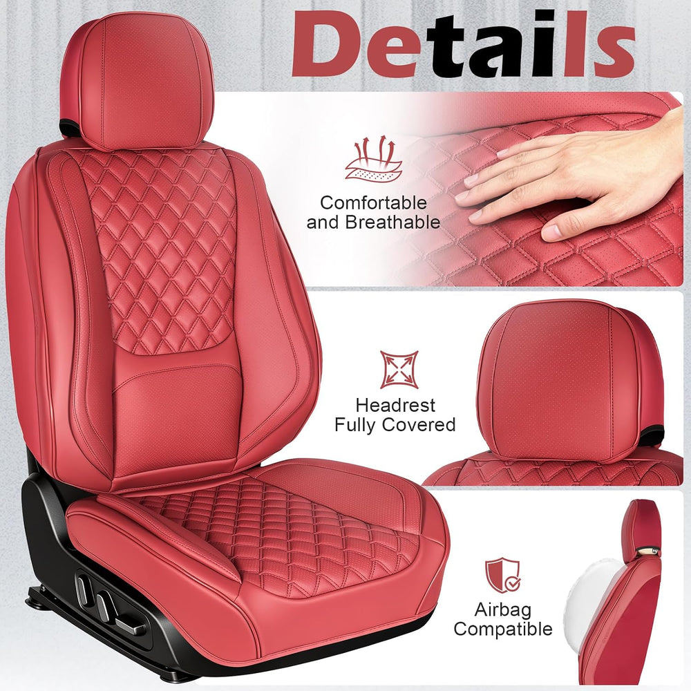Car Seat Covers, Premium Nappa Leather Seat Covers for Car, Full Set