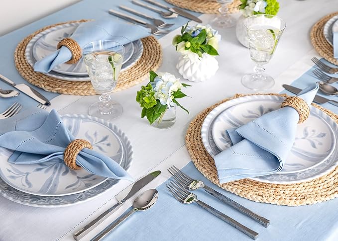 Solino Home Linen White Table Runner 132 Inches Long - 100% Pure Linen Extra ...