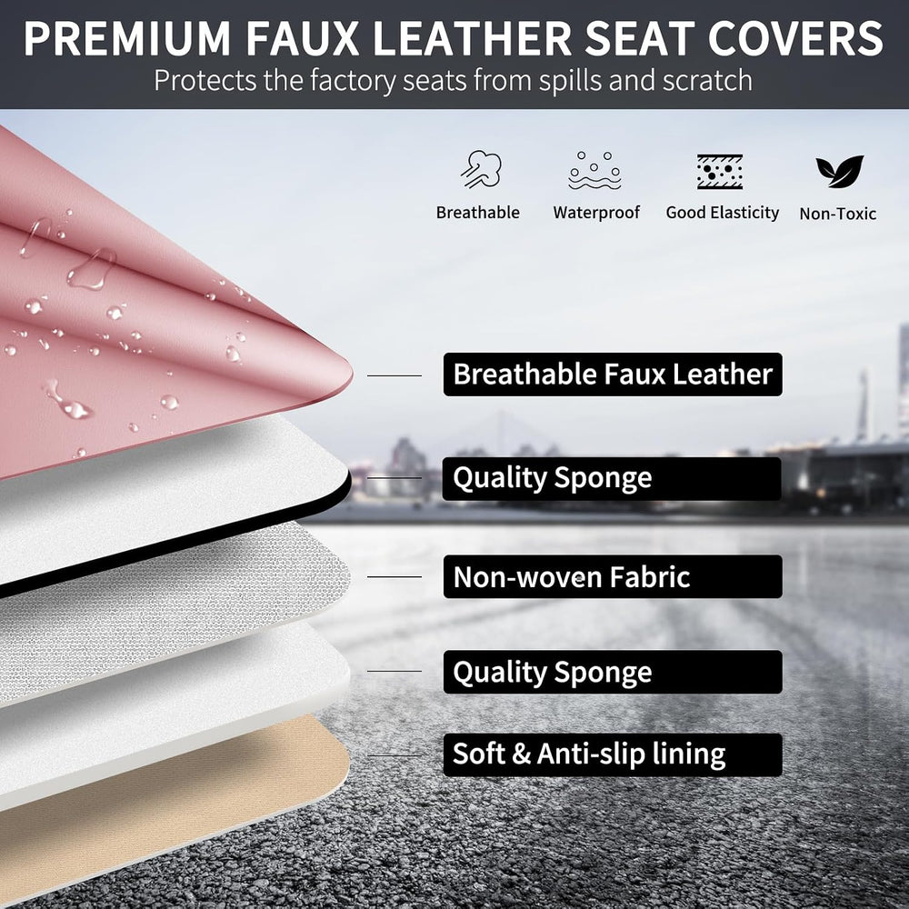 Pink Car Seat Covers Fit for Corolla Cross RAV4 Kona HR-V CRV UX,Waterproof a...