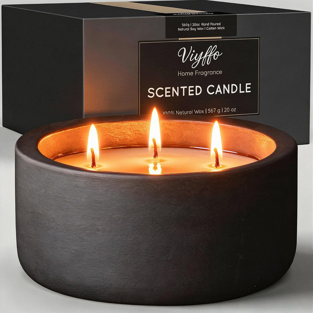 Viyffo 20oz Large Fall Scented Candle โ Eucalyptus & Rosemary, 3 Wick Non...