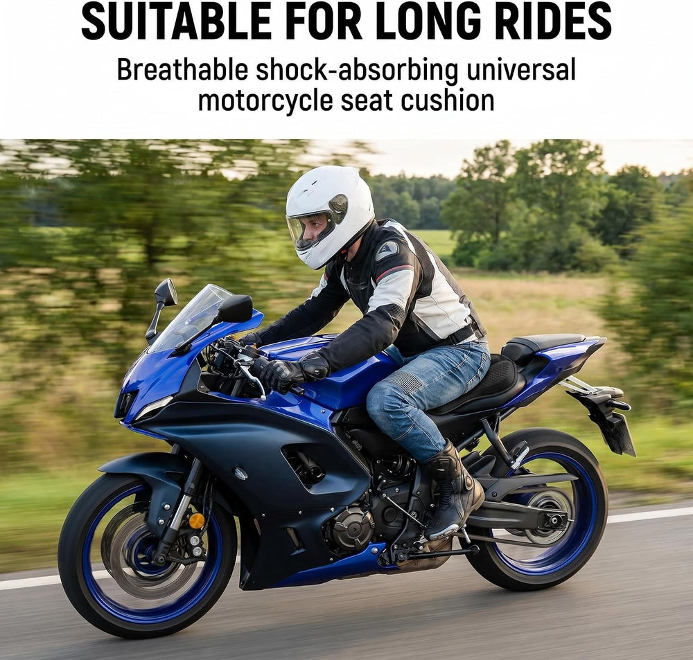 Upgraded Motorcycle Gel Seat Cushion, Universal Motorcycle Seat Pad, Shake Ri...
