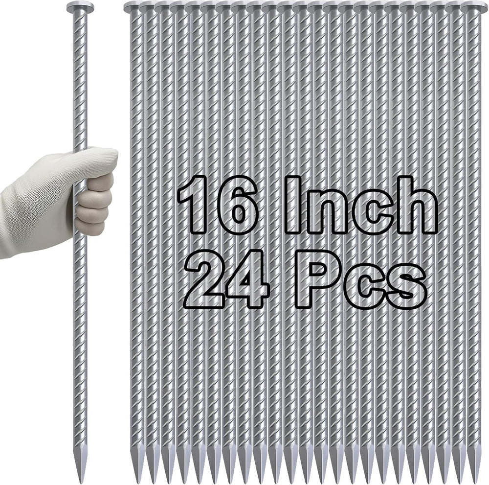 VVOKGO 16 Inch Rebar Stakes Metal Asphalt Anchoring Spikes Ground, 1/2 Inch