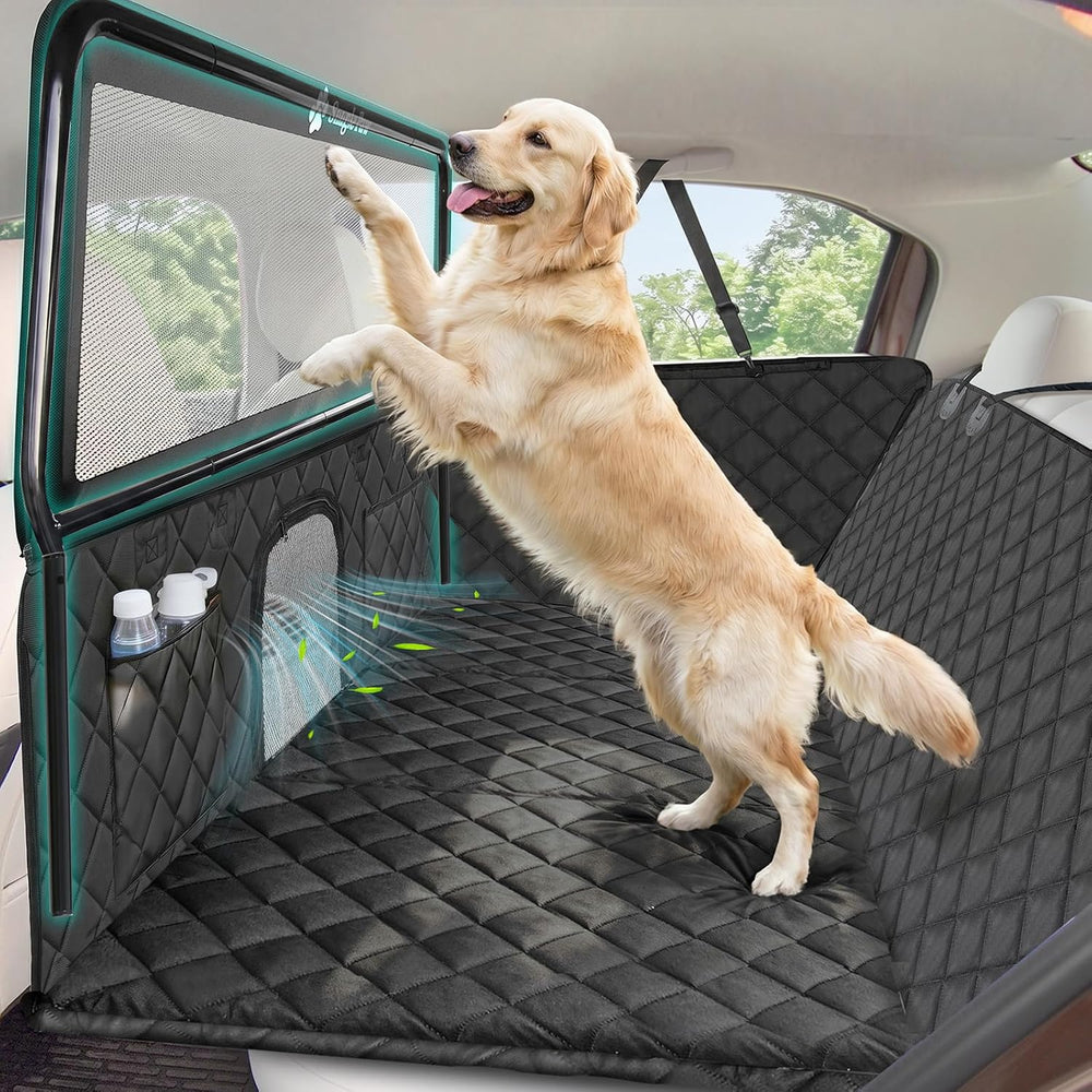 Dog Car Seat Cover & Back Seat Extender,31"Super High Pet Barrier wi...