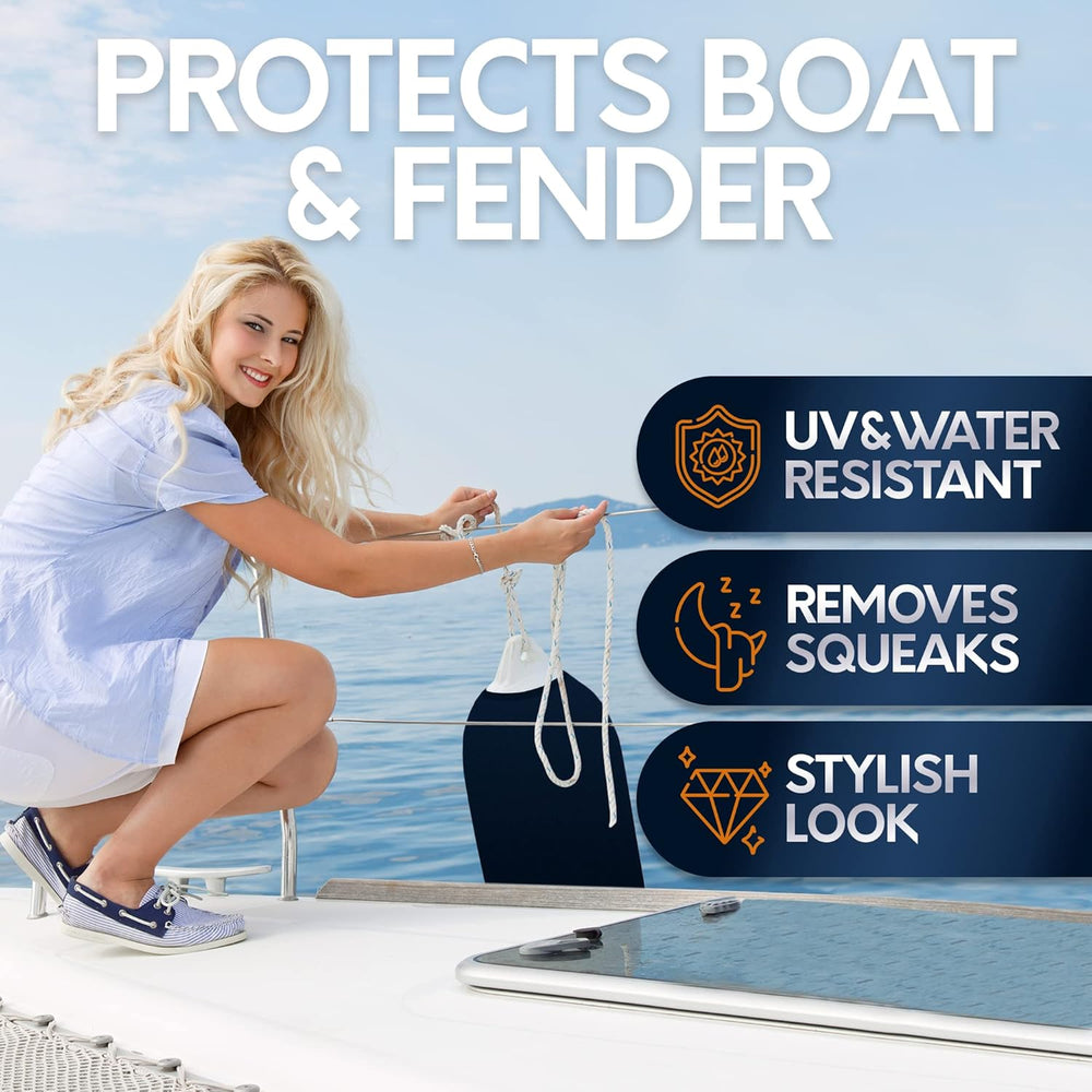 Boat Fender Covers | Several Size Options Available | Black & Navy Blue |...