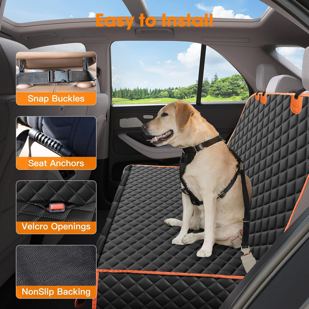 MIXJOY Dog Car Seat Cover for Back Seat, Rear Bench Seat Cover for Trucks