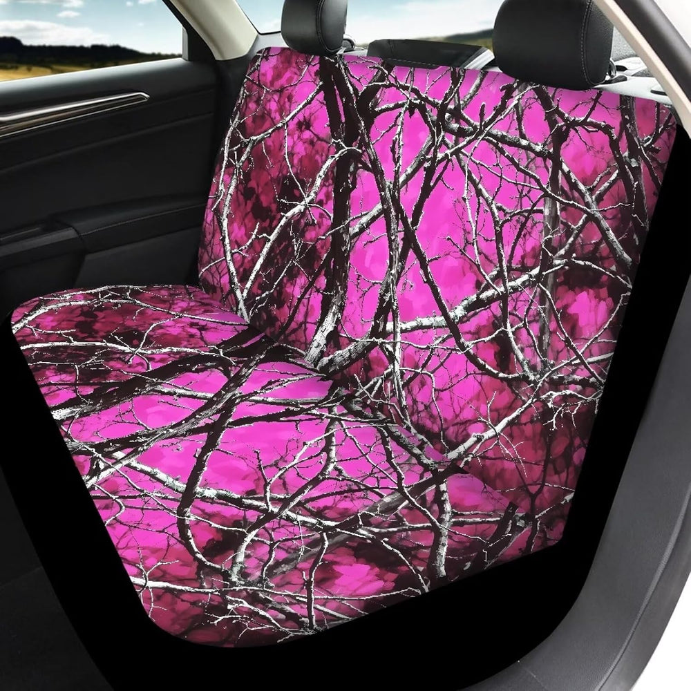 Car Seat Cover for Cars SUV Sedans Pink Camo Oak Hunting Print Automotive Sea...
