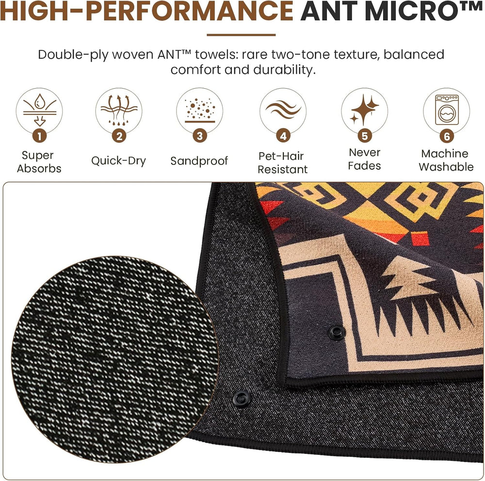 Car Seat Cover Towel for Front Seats Non-Slip with Headrest Pocket & Strap