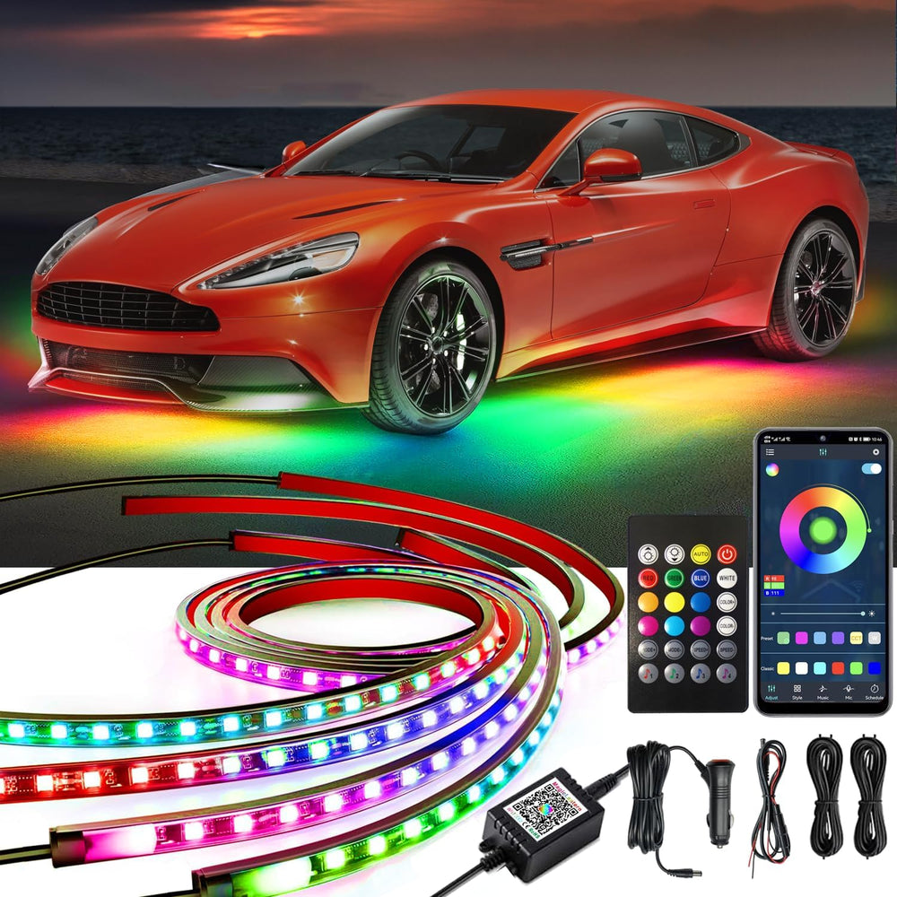 Yielinth Underglow Kit, RGB-IC Under Car Lights With Dream Color Dancing Chas...