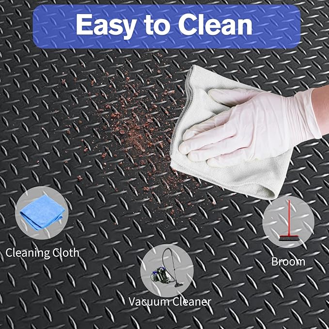 4X6 FT Garage Floor Mat, 2.5 Inch Thickened Diamond Plate Flooring Roll