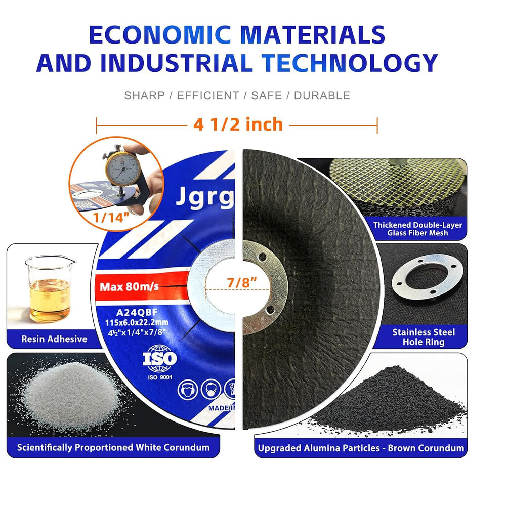 Grinding Wheels 4 1/2", Three Layer Glass Fiber Mesh Grinder Disc 25PCS