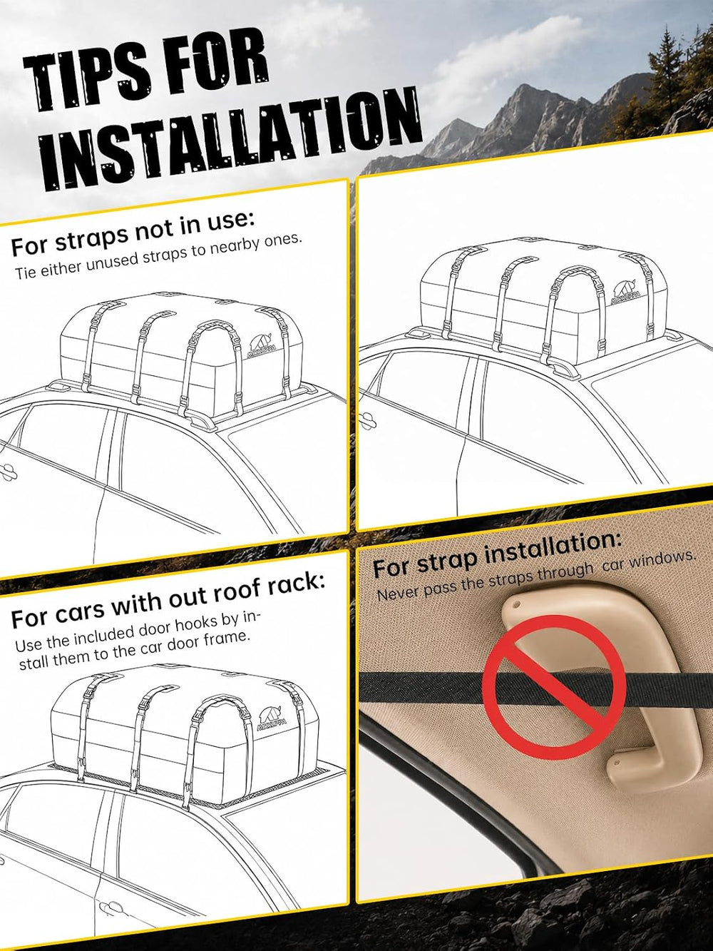 MIKKUPPA Roof Rack Basket with Waterproof Cargo Bag - Rooftop Carrier Combo |...