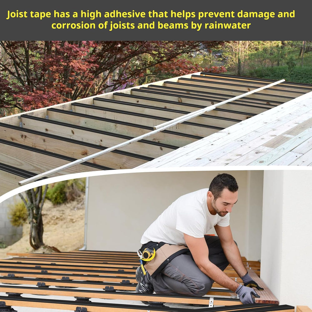 Joist Tape for Decking 4'' X 50', 2 Rolls Waterproof Butyl Tape